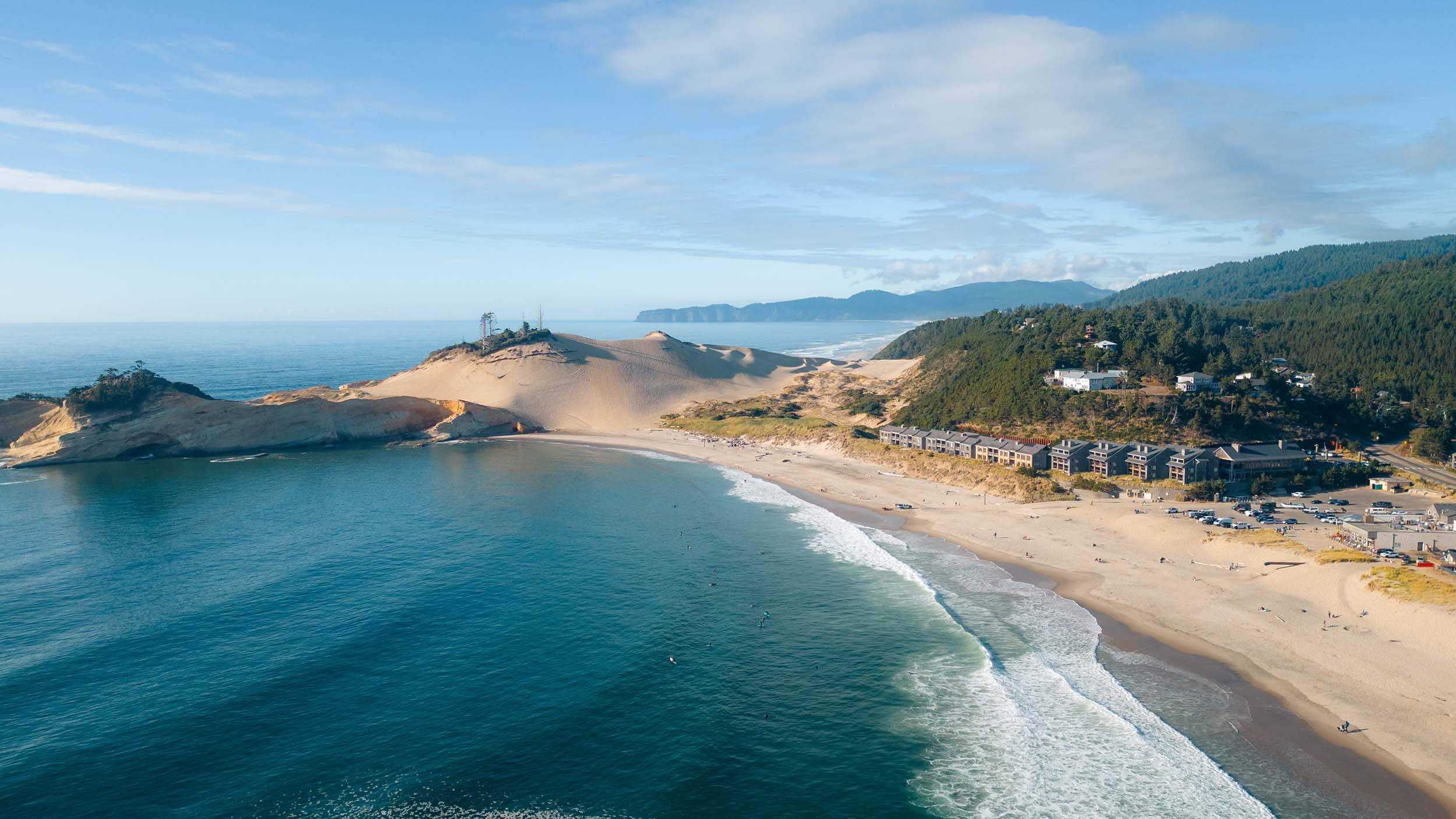A Drone view of Headlands Cape Dune Beach