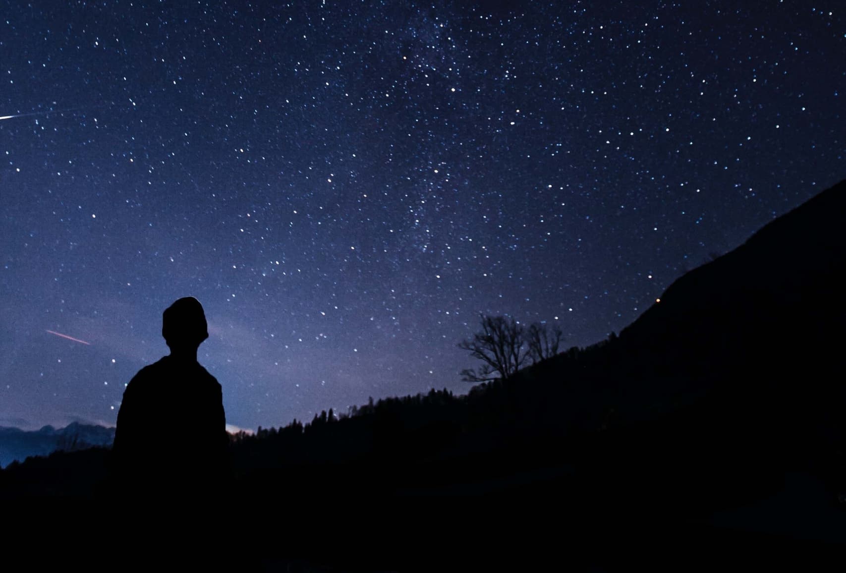 A person moon gazing near Headlands