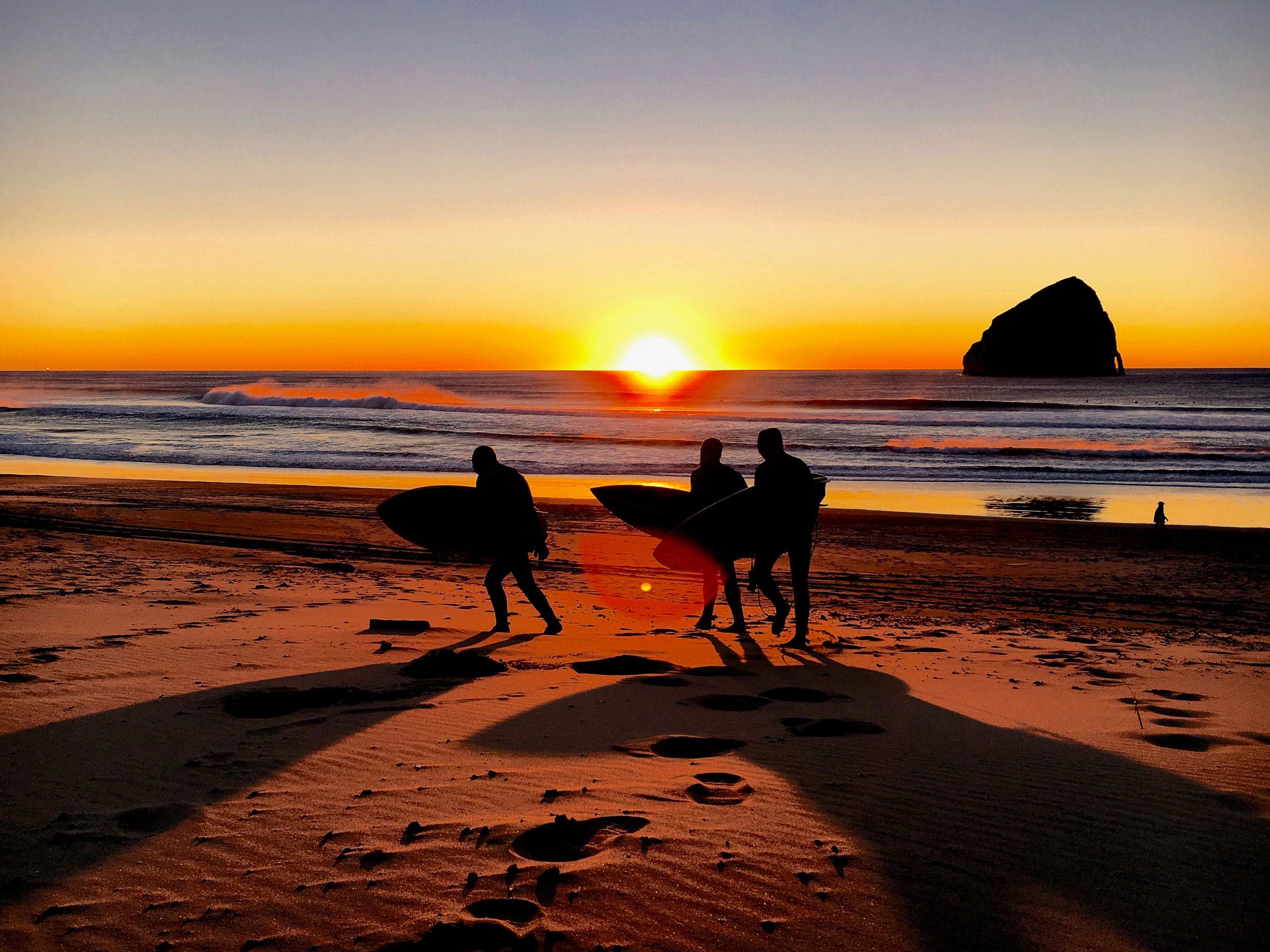 Surfers at Oregon Beach