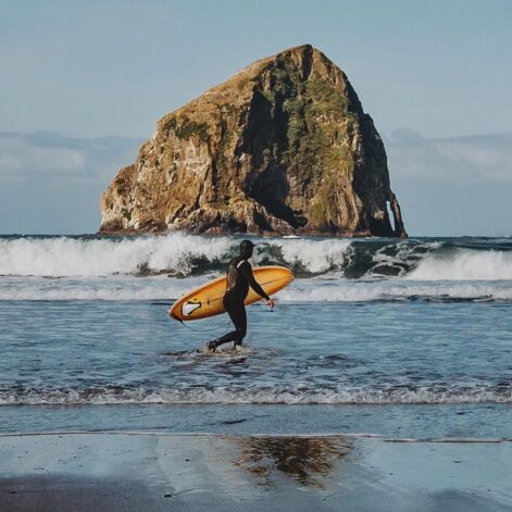 Surfing Pacific City Beach